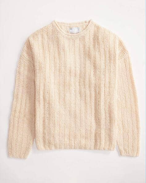 ASOS DESIGN Ribbed Brushed Open-Knit Oversized Jumper