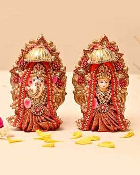 aapno rajasthan Set of 2 Royal Lakshmi Ganesh Idol Set-picture-32