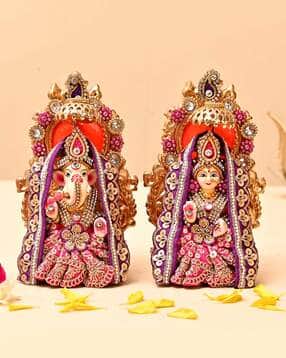 aapno rajasthan Set of 2 Lakshmi Ganesh Idol Set-picture-20