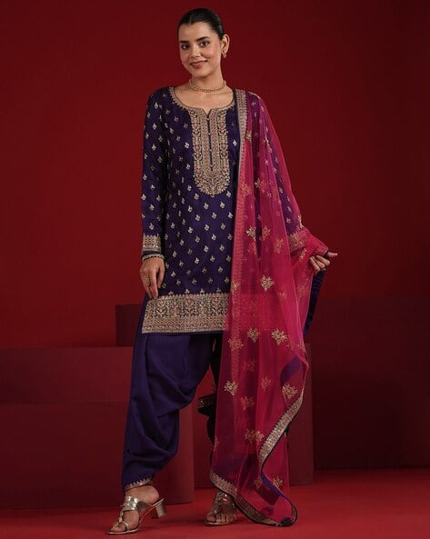 Libas Art Women Embroidered Straight Kurta Suit Set