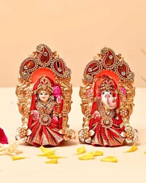 aapno rajasthan Set of 2 Lakshmi Ganesh Idol Set-picture-26