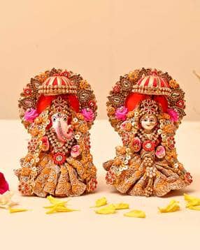 aapno rajasthan Set of 2 Lakshmi Ganesh Idol Set-picture-46
