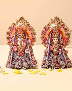 aapno rajasthan Set of 2 Designer Lakshmi Ganesh Idol Set-picture-41