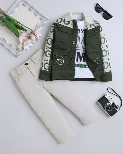 FOURFOLDS Boys Graphic Pants and T-shirt Set