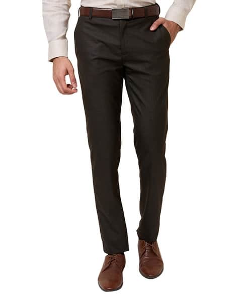 RAYMOND Men Checked Slim Fit Trousers
