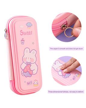 Layered Zip-Open Pencil Pouch Bag