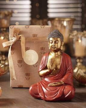 pure home and living Antique Gold Polyresin Sitting Buddha -picture-51