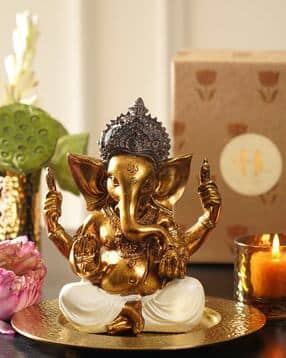 pure home and living Antique Gold Polyresin Sitting Ganesha-picture-53