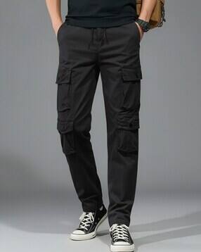 buda jeans co Men Relaxed Fit Cargo Pants with Elasticated Drawstring Waist -picture-34