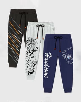 Boys Pack of 3 Printed Straight Track Pants-image-14