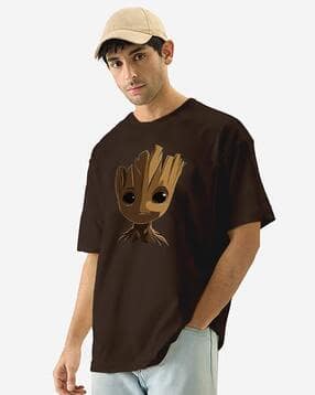 Men Graphic Print Oversized Fit Round-Neck T-Shirt-image-28
