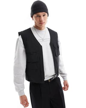 Utility Zip-Front Regular Fit Gillet with Flap Pockets