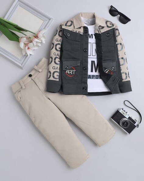 FOURFOLDS Boys Typographic Print 3-Piece Set