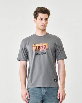 snitch Men Typographic Print Cotton Lounge Crew-Neck T-Shirt-picture-37