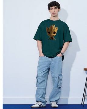 buda jeans co Men Graphic Print Oversized Fit Round-Neck T-Shirt-picture-32