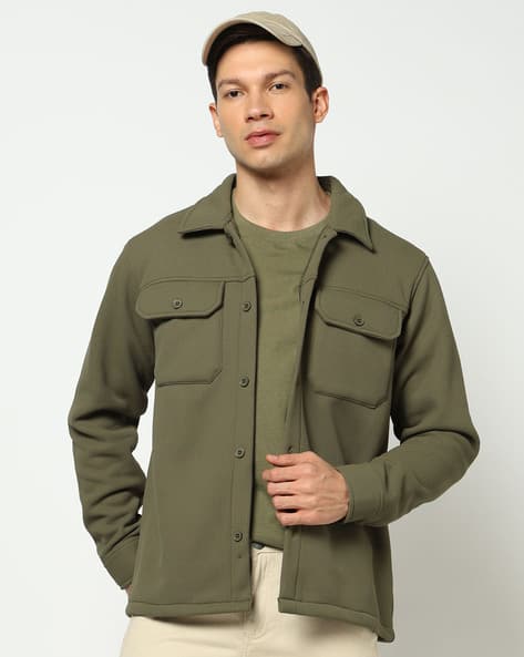 Buy Olive Green Jackets & Coats for Men by YOUSTA Online | Ajio.com