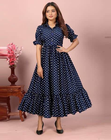 Buy LEIA Women Polka-Dot Fit & Flare Dress Online | Ajio.com Buy LEIA Women Polka-Dot Fit & Flare Dress Online | Ajio.com