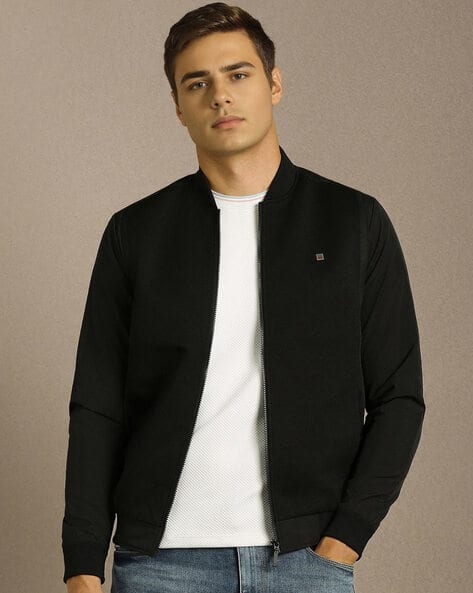 LOUIS PHILIPPE Men Regular Fit Biker Jacket with Zip-Front