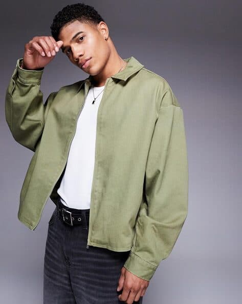 ASOS DESIGN Washed Boxy Oversized Harrington Jacket