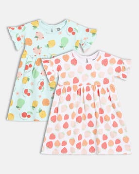 mini klub Pack of 2 Graphic Print A-Line Dress-picture-37