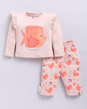 moon kids Pack of 2 Graphic Print Set-picture-37