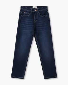 Boys Mid-Wash Straight Jeans