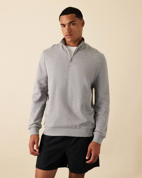 Buy ASOS DESIGN Essential Half-Zip Sweatshirt Online | Ajio.com