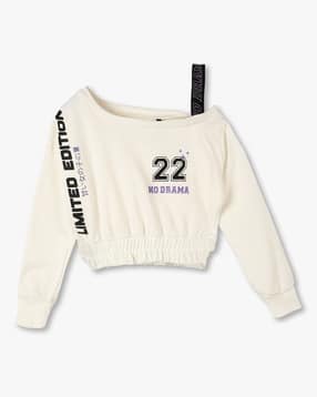 Girls Typographic Print Regular Fit Top