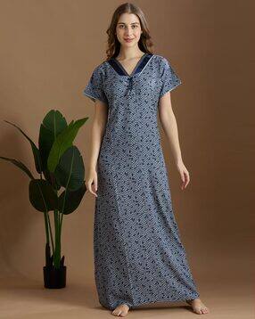 nightspree Women Printed V-Neck Nightyi-picture-13