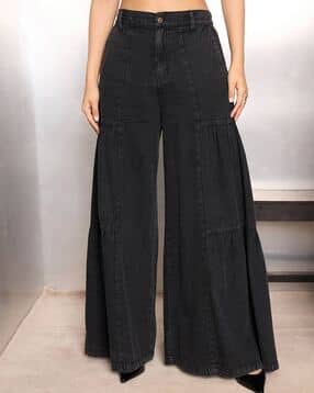 Women Washed High-Rise Straight Jeans