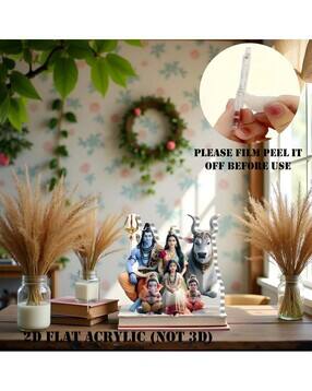 2D Flat Acrylic Religious Mahadev with Family Showpiece