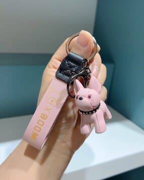 3D Bulldog Silicone Keychain