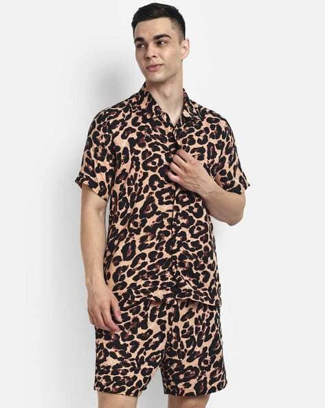 LERIYA FASHION Men Animal Print Regular Fit Knit Shorts