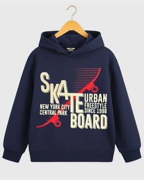 Boys Graphic Print Regular Fit Hooded Hoodie-image-43