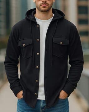 eyebogler Men Ribbed Oversized Fit Hooded Shirt-picture-9