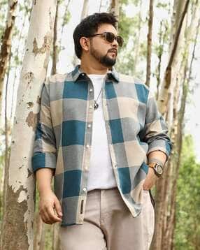 instafab plus Men Checks Regular Fit Shirt-picture-15