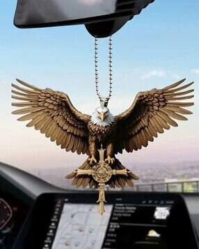 2D Striking Eagle Design Miniature Car Hanging Showpiece