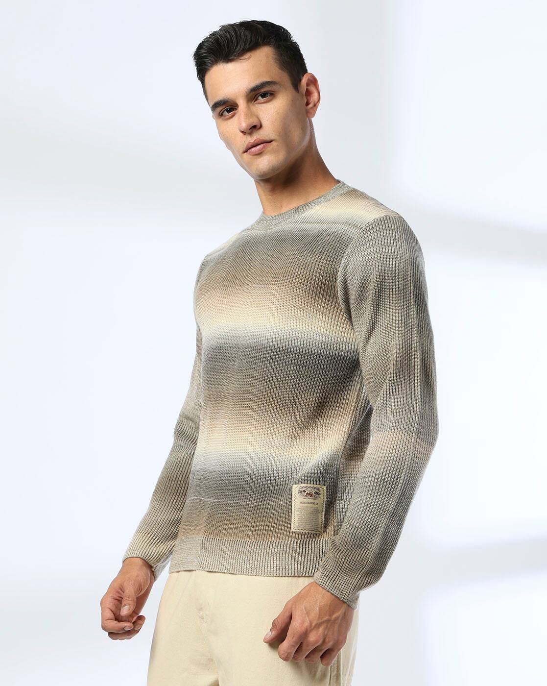 Buy DNMX Men Regular Fit Crew-Neck Sweater Online | Ajio.com