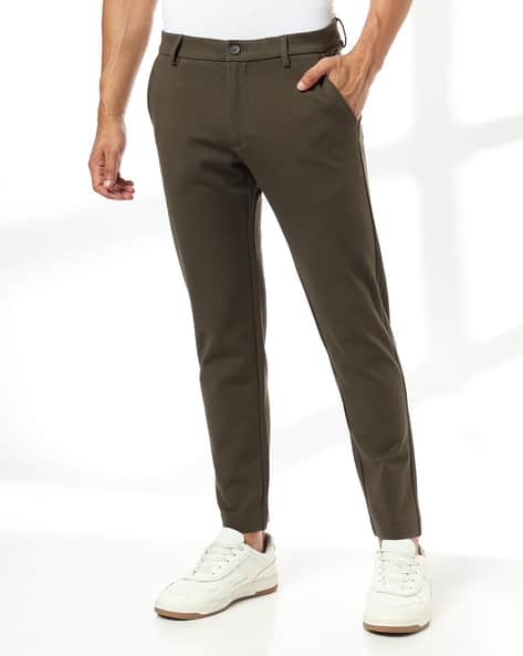 Men Knitted Mid-Rise Regular Fit Chinos Offers & Cashback