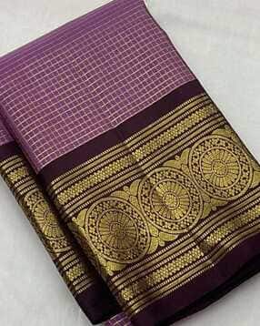 Checked Banarasi Silk Saree 