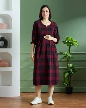 nightspree Women Checked Fit & Flare Dress -picture-16