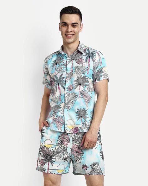 LERIYA FASHION Men Tropical Print Regular Fit Bermudas