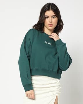 Women Be Kind Embroidered Oversized Sweatshirt-image-34