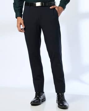 john players Men Slim Fit Flat-Front Trousers-picture-24