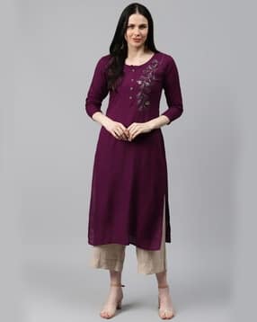 indie picks Self-design Straight Kurta-picture-42