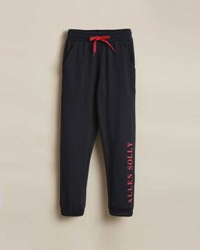 allen solly Boys Typographic Print Joggers with Elasticated Drawstring Waist-picture-47