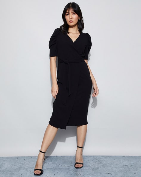 mother and daughter dresses for birthday Women's black studded cut-out long sleeve midi dress – Bahnhof Boutique