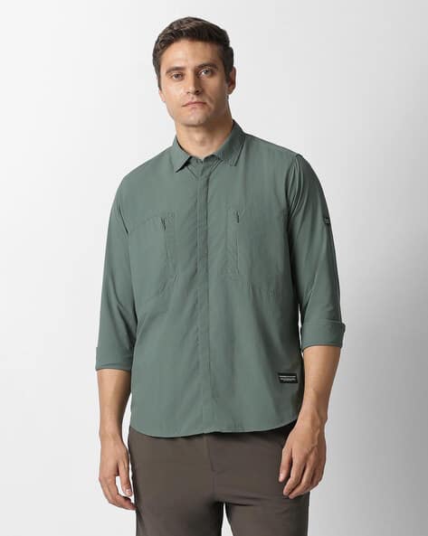 VAN HEUSEN Men Slim Fit Shirt with Spread Collar