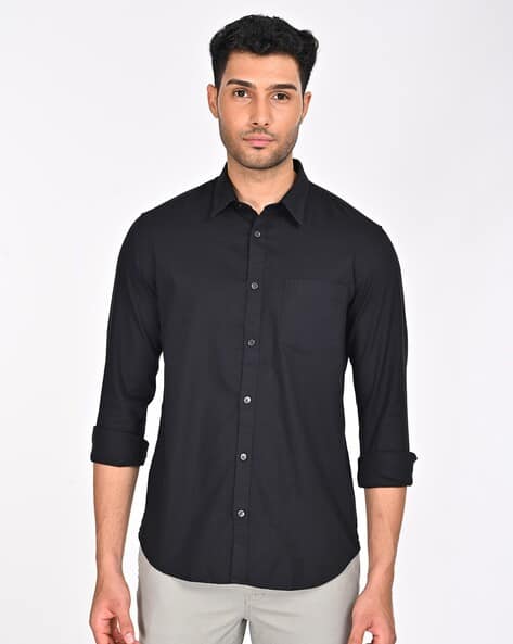 INDIAN TERRAIN Men Slim Fit Shirt with Patch Pocket