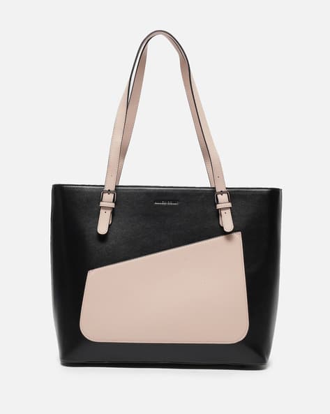 ALLEN SOLLY Women Colourblock Laptop Tote Bag